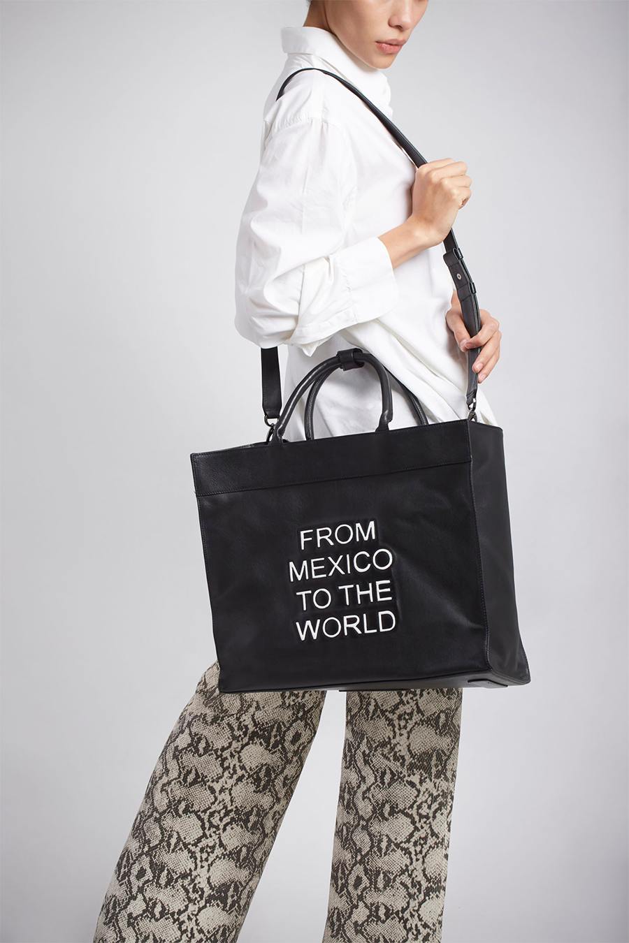 BOLSO LEYENDA PIEL MAXI NEGRA